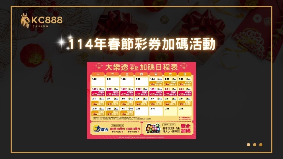 114年春節彩券加碼活動：精彩紅包，超值獎金！
